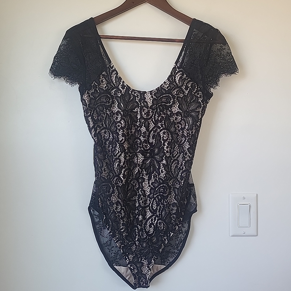 Express Black Lace Top
